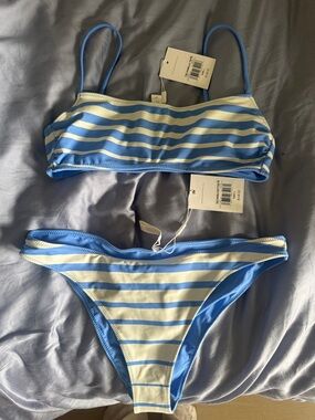 NWT solid & striped bikini